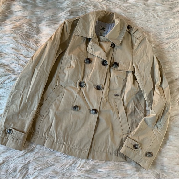 Lacoste Women’s Short Trench Coat size 36 - Picture 4 of 8